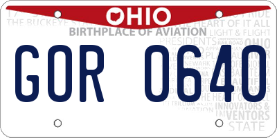 OH license plate GOR0640