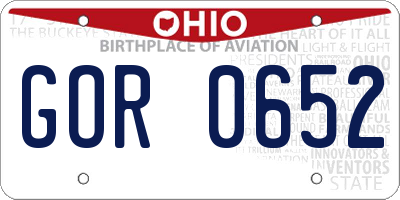 OH license plate GOR0652