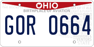 OH license plate GOR0664