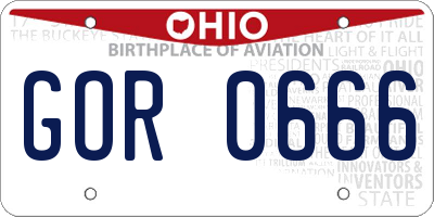 OH license plate GOR0666