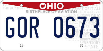 OH license plate GOR0673