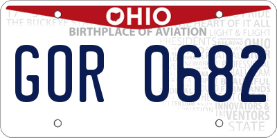 OH license plate GOR0682