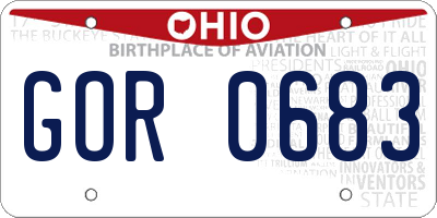 OH license plate GOR0683
