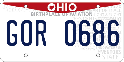 OH license plate GOR0686