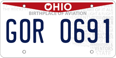OH license plate GOR0691