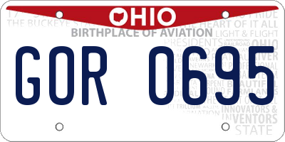 OH license plate GOR0695