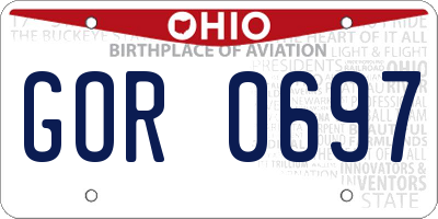 OH license plate GOR0697
