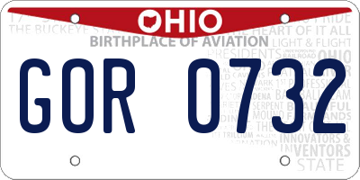 OH license plate GOR0732