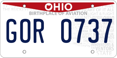 OH license plate GOR0737