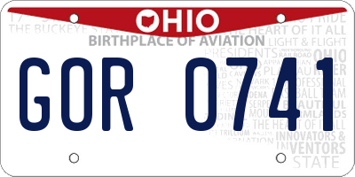 OH license plate GOR0741