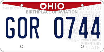 OH license plate GOR0744