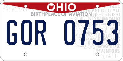 OH license plate GOR0753