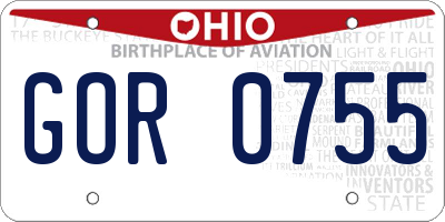 OH license plate GOR0755