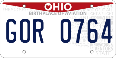 OH license plate GOR0764