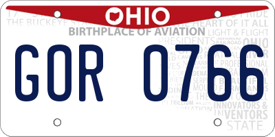 OH license plate GOR0766