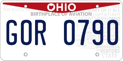 OH license plate GOR0790