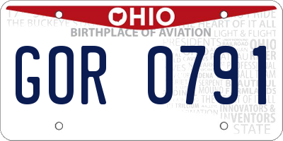 OH license plate GOR0791