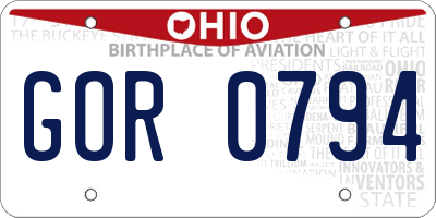 OH license plate GOR0794