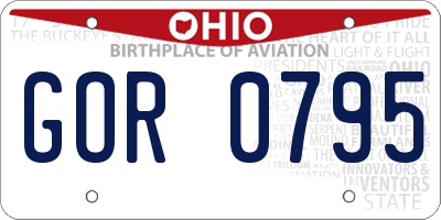 OH license plate GOR0795