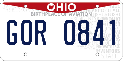 OH license plate GOR0841