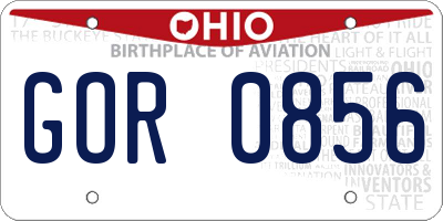 OH license plate GOR0856
