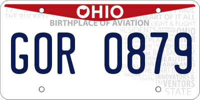 OH license plate GOR0879
