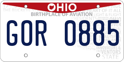 OH license plate GOR0885
