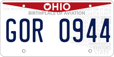 OH license plate GOR0944