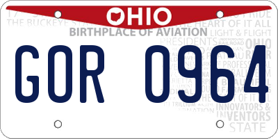 OH license plate GOR0964