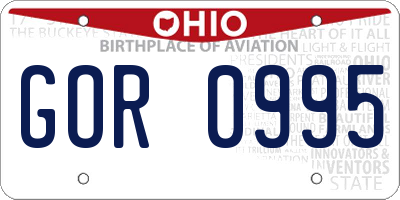 OH license plate GOR0995