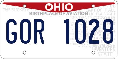 OH license plate GOR1028