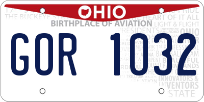 OH license plate GOR1032