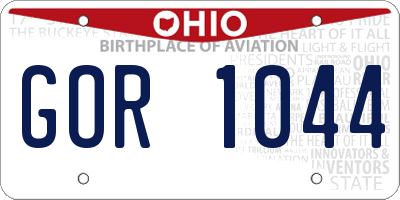 OH license plate GOR1044
