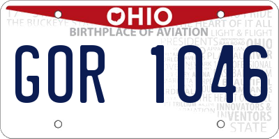 OH license plate GOR1046