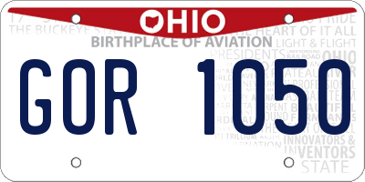 OH license plate GOR1050
