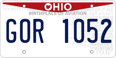 OH license plate GOR1052