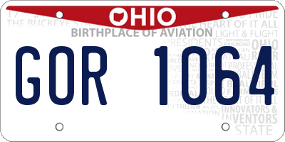 OH license plate GOR1064