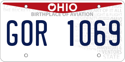 OH license plate GOR1069