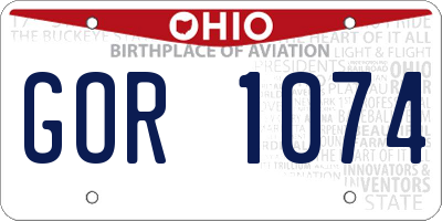 OH license plate GOR1074