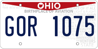 OH license plate GOR1075
