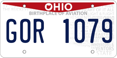 OH license plate GOR1079