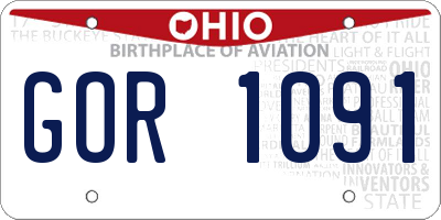 OH license plate GOR1091