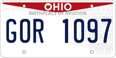 OH license plate GOR1097
