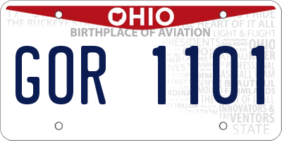 OH license plate GOR1101