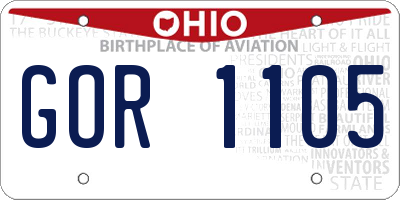 OH license plate GOR1105