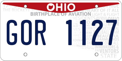 OH license plate GOR1127