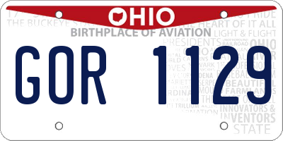 OH license plate GOR1129