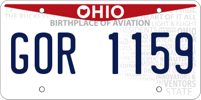 OH license plate GOR1159