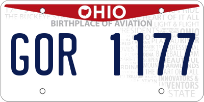 OH license plate GOR1177