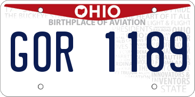 OH license plate GOR1189